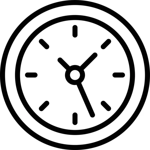 Horloge Temps Minuterie Icône Dans Style Contour — Image vectorielle