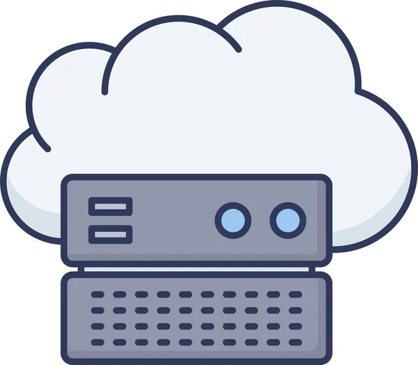 Icône Base Données Cloud Serveur — Image vectorielle