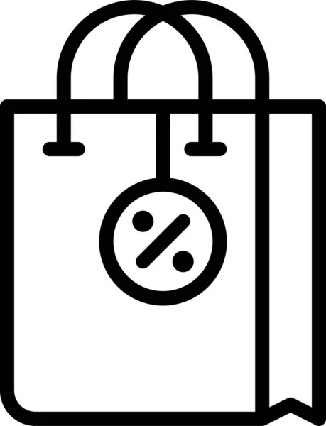 Icono Tienda Deber Bolsa Estilo Esquema — Vector de stock