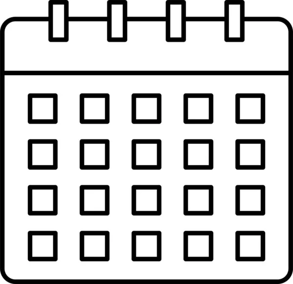 Data Calendario Eventi Icona Stile Contorno — Vettoriale Stock