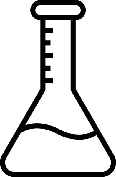 实验室化学实验图标的轮廓风格 — 图库矢量图片