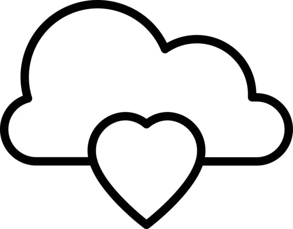 Погода Серце Любов Значок Контурному Стилі — стоковий вектор