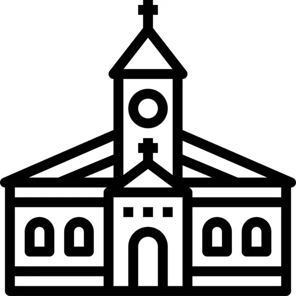Χριστιανική Εκκλησία Ορθόδοξη Εικόνα Περίγραμμα Στυλ — Διανυσματικό Αρχείο