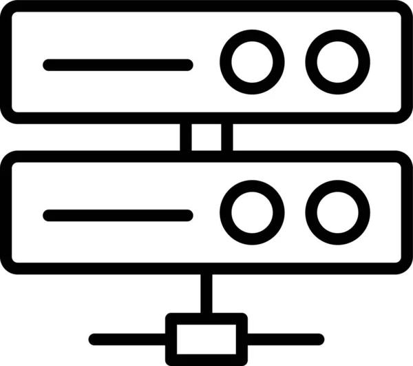 Datenbank Speichernetzwerk Symbol Umriss Stil — Stockvektor