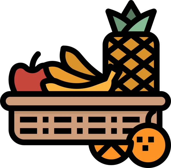Dieta Comida Fruta Icono — Vector de stock