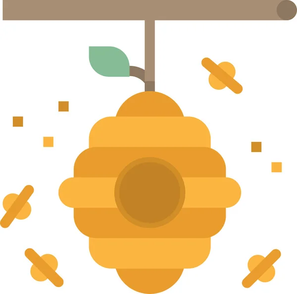 Animals Bee Hive Icon Flat Style —  Vetores de Stock