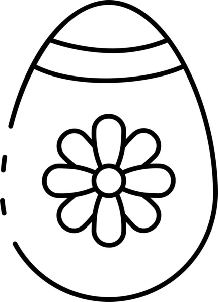 Påsk Ägg Blomma Ikon Kontur Stil — Stock vektor