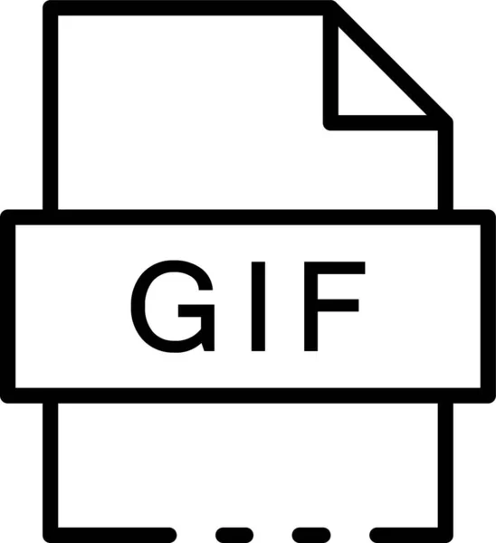 Icône Format Extension Gif Dans Style Contour — Image vectorielle
