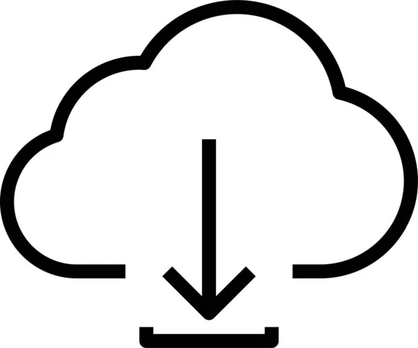 Ícone Armazenamento Download Nuvem Estilo Esboço — Vetor de Stock