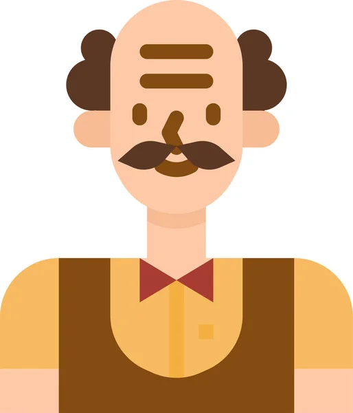 Avatar Hombre Profesor Icono Estilo Plano — Vector de stock