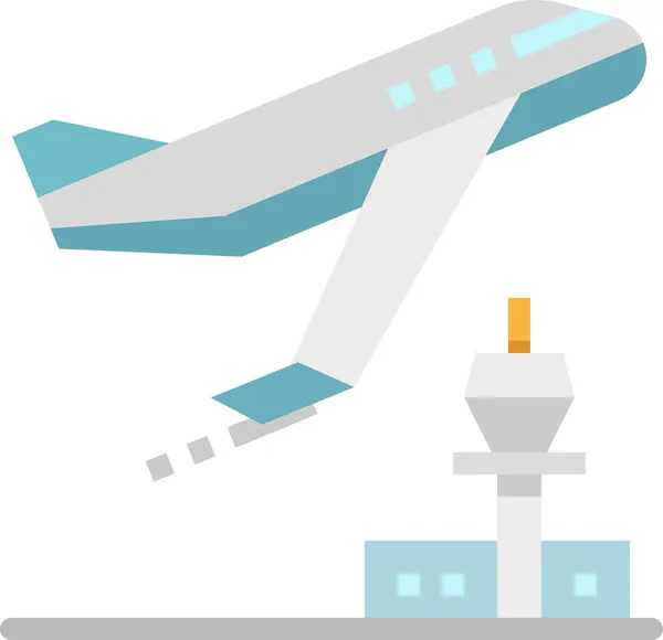 Aeroplane Airplane Airport Icon Flat Style — Stock Vector