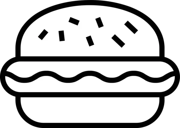 Burger Icône Restauration Rapide Dans Style Contour — Image vectorielle