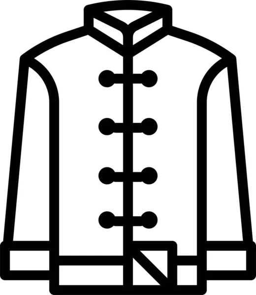 Aziatische Chinese Kleding Pictogram Omtrek Stijl — Stockvector