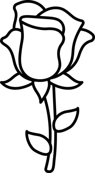 Λουλούδι Τριαντάφυλλο Εικονίδιο Λουλούδι — Διανυσματικό Αρχείο