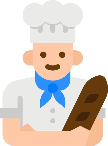 Chef Cuisinier Icône Mode — Image vectorielle