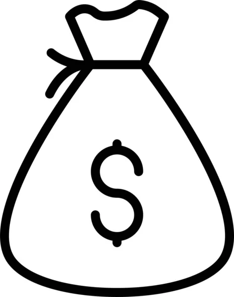 Εικονίδιο Δολάριο Τσάντα Χρήματα Στυλ Περίγραμμα — Διανυσματικό Αρχείο