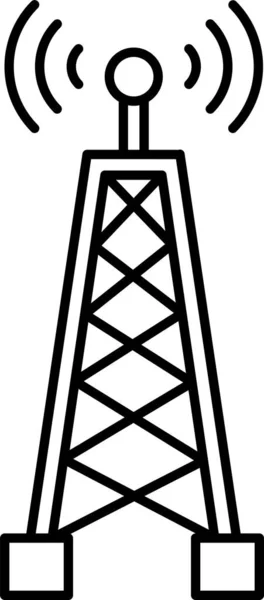 Signalmast Frequenz Symbol Umriss Stil — Stockvektor