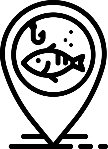 Lieu Pêche Pin Icône — Image vectorielle
