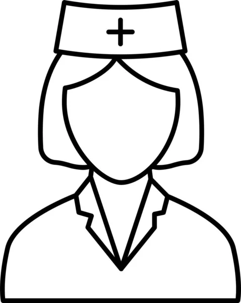 Nurse Assistant Doctor Icon Outline Style — Stock Vector