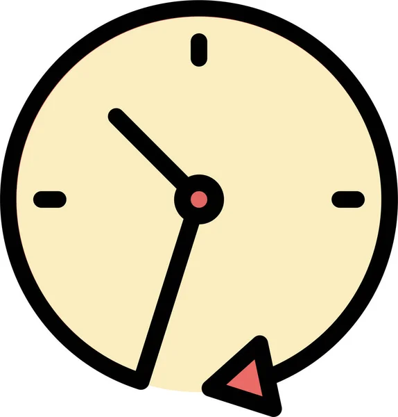 Ρολόι Δεξιόστροφα Πέρασμα Εικονίδιο Στυλ Γεμάτο Περίγραμμα — Διανυσματικό Αρχείο