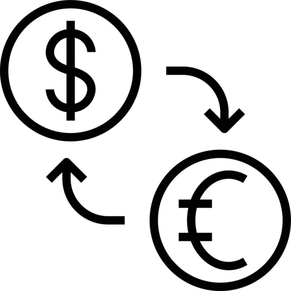 Moneda Cambio Euro Icono — Vector de stock