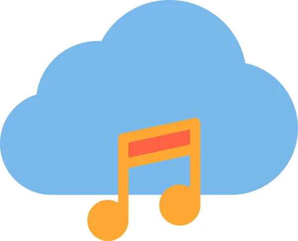 Icône Stockage Musique Cloud Dans Style Plat — Image vectorielle
