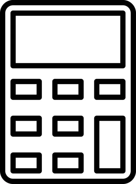 Calculadora Calcular Icono Educación Estilo Esquema — Archivo Imágenes Vectoriales