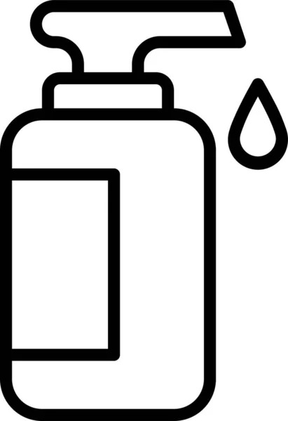 洗发水清洁护理图标轮廓风格 — 图库矢量图片