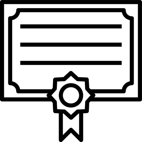 Ikona Umowy Dyplom Zarysie — Wektor stockowy