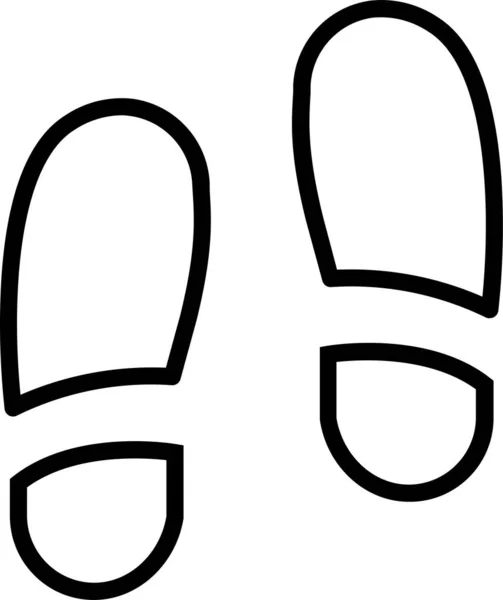 脚印鞋图标 轮廓风格 — 图库矢量图片