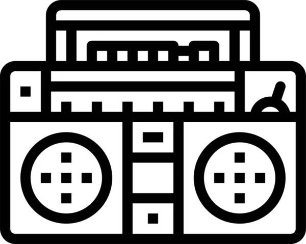 Ícone Rádio Música Multimídia Estilo Esboço —  Vetores de Stock