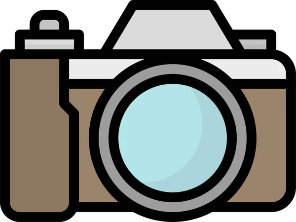 Fényképezőgép Dslr Tükör Nélküli Ikon Töltött Körvonalas Stílusban — Stock Vector