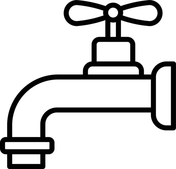 Waterkraan Loodgieter Pictogram — Stockvector