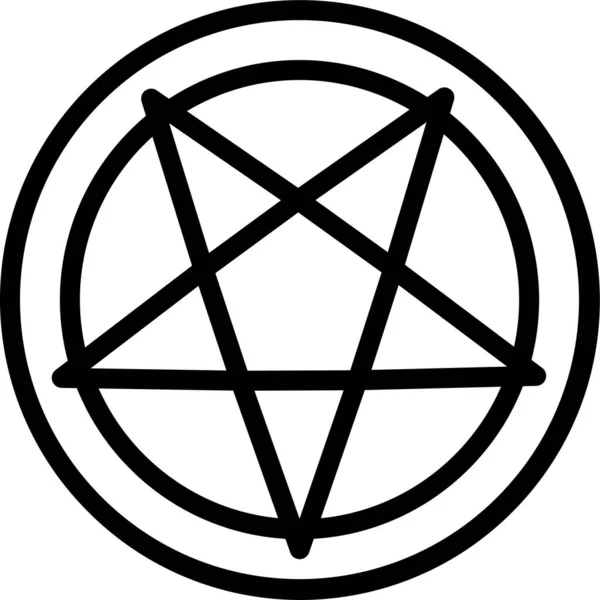 Иконка Пентаграммы Пятиугольника Категории Хэллоуин — стоковый вектор