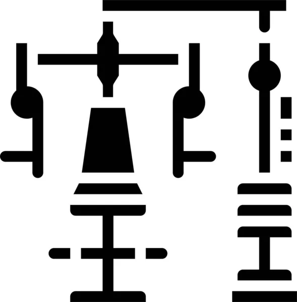 Значок Фітнес Центру Грудей Твердому Стилі — стоковий вектор