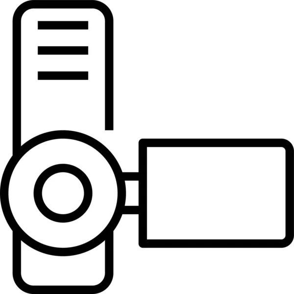 便利なカムビデオカメラのアイコンのアウトラインスタイル — ストックベクタ
