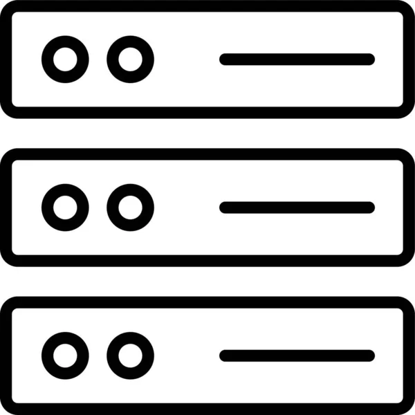Ikona Databázového Počítače Serveru Stylu Osnovy — Stockový vektor