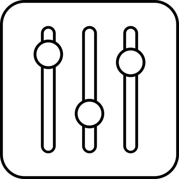 Volumeregeling Aanpassing Pictogram Omtrek Stijl — Stockvector