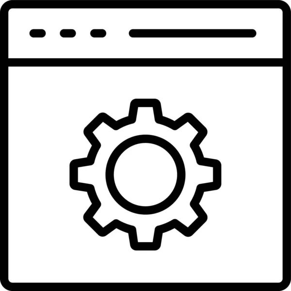 Instellingen Configuratie Icoon Outline Stijl — Stockvector