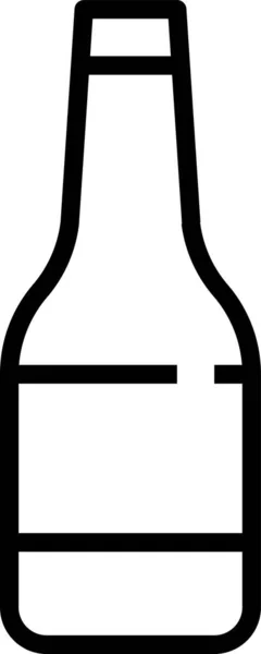 Icono Bebida Botella Vino Estilo Esquema — Archivo Imágenes Vectoriales