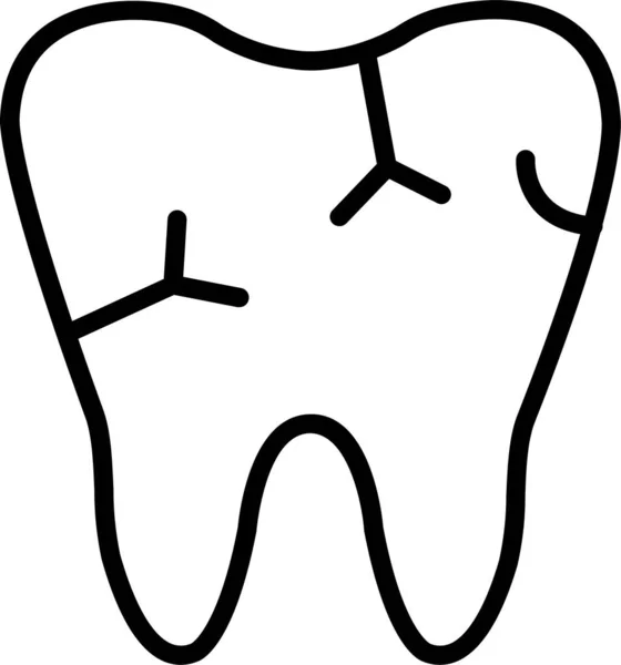 Zahnmedizinische Gesundheitsikone Umriss Stil — Stockvektor