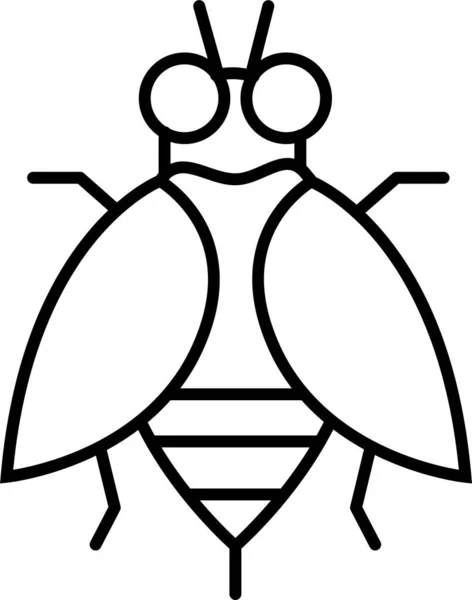 Μύγα Έντομα Μέλισσα Εικονίδιο Στυλ Περίγραμμα — Διανυσματικό Αρχείο