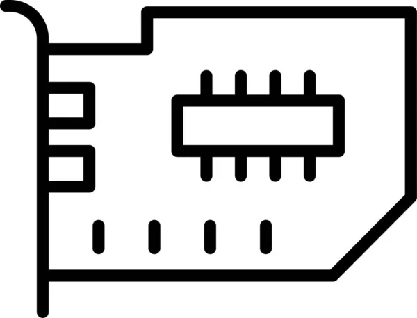 纸牌装置计算机图标 轮廓样式 — 图库矢量图片