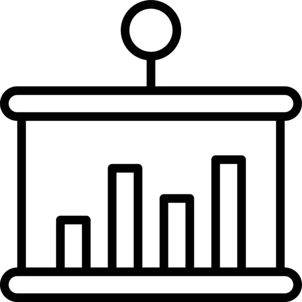 Sunum Projektörü Ekran Simgesi Ana Hat Biçiminde — Stok Vektör