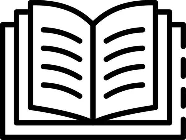Studiować Ikonę Czytania Biblioteki Zarysie Stylu — Wektor stockowy