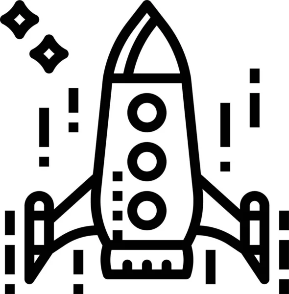 Lanzar Icono Esquema Nave Espacial Estilo Esquema — Vector de stock