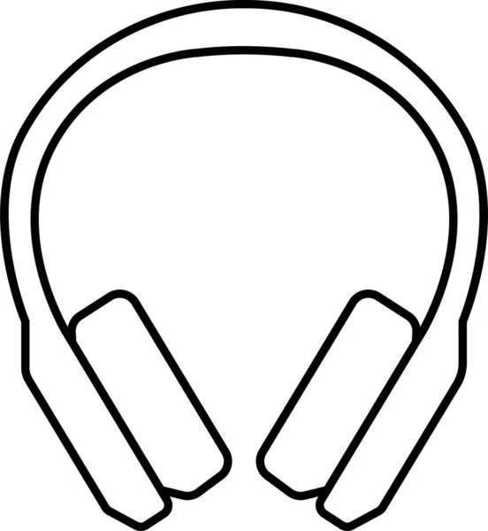 Ikona Audio Słuchawki Stylu Zarysu — Wektor stockowy
