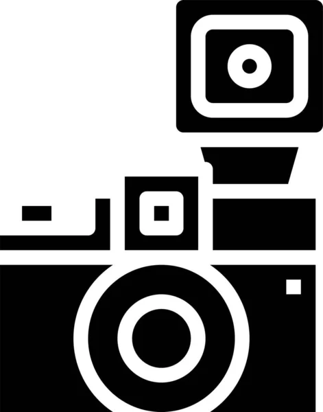 Антикварна Фотокамера Іконка Ломографії Суцільному Стилі — стоковий вектор