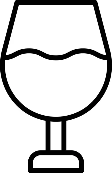 Vinná Skleněná Ikona Alkoholu — Stockový vektor