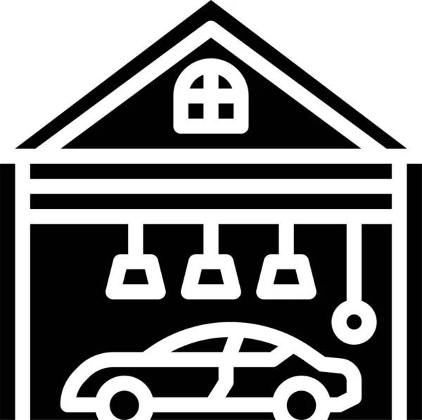 Ikona Garażu Samochodowego Elektroniki Pojazdach Trybach Kategorii Transportu — Wektor stockowy